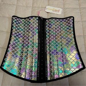 Luxx Curves Colorful Fish Scales Mermaid Waist Trainer Large NWT